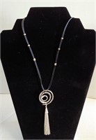 Sterling Silver Pendant with Leather Necklace