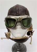 WWII USN Flight Helmet w/ AN6530 Goggles