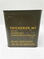 Unopened can of Thickener, M1, for Flamethrowers