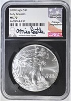 2018 SILVER EAGLE NGC MS-70 EARLY RELAESES