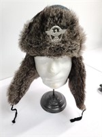 WWII German Police Winter Fur Cap, Dated 1944