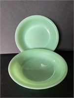 2 Fire King Jadeite Jane Ray Soup Bowls