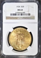 1924 GOLD $20 LIBERTY  NGC MS-63