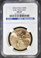 2010 GOLD $50 EAGLE  NGC MS-69 EARLY RELEASES