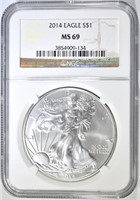 2014 AMERICAN SILVER EAGLE NGC MS-69