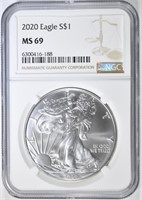 2020 AMERICAN SILVER EAGLE NGC MS-69