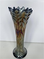 Vintage Amethyst Carnival Glass Vase