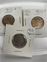 3-1913 Buffalo Nickels
