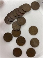 17 Indian Head Pennies Including 1879