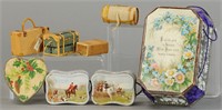 EIGHT DRESDEN CANDY CONTAINERS