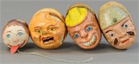 FOUR SQUEEZE TOY HEADS