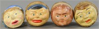 LOT OF FOUR MOON FACE SQUEAK TOYS