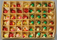 BOX OF GLASS CHRISTMAS TREE ORNAMENTS