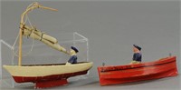 TWO CUTE WOODEN BOAT TOYS