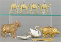 GROUPING OF EIGHT CONTEMPORARY DRESDEN ANIMALS