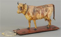 LARGE COW ON PLATFORM PULL TOY