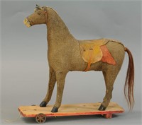 EARLY PULL TOY HORSE PLATFORM