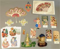 GROUPING OF VICTORIAN SCRAP ORNAMENTS