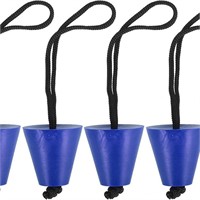 147-398  4  blue rubber kayak stoppers with cord