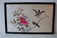 FRAMED SILK PICTURE: