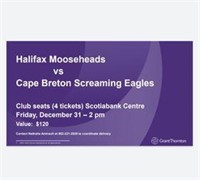 **QMJHL Moose Vs Eagles Dec 31 - 4 Club Seats
