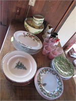 Assorted Holiday Dinnerware, Serveware & Glasses