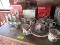 Approx. 38 Christmas Tree Dinnerware & Glassware