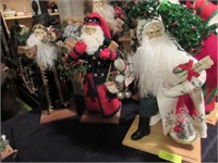 3 Assorted Lynn Haney Santas, 1 w/ Tag