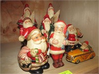 8 Assorted Vaillancourt Santa Figurines