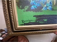 2-Paintings on Canvas Signed by Rennique approx 29