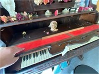 ESTEY Organ Co Ornate Carved Organ w/Round Bench