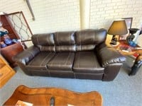 Black Leather Couch 88"L