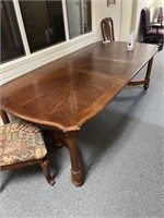 Wood Dining Table w/Leaf & 2-Chairs 90"L