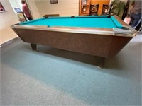 Valley Coin Operated Pool Table w/Balls Cues Rack
