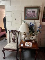 2-End Tables, 2-Lamps, Side Chair 2-Framed Wall Ar