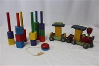 25 pc. Vintage Wooden Toy Lot
