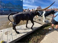 Aluminum Statue Longhorn Bull 46"H