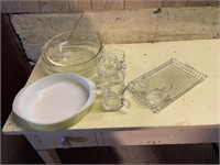 Snack Tray Sets and Pyrex Dishes