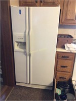 KitchenAid side by side white refrigerator