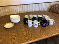 Variety of coffee cups and 12 bowls