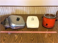 Rival crockpot, Sunbeam fry pan, indoor grill