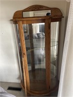 Glass Display Cabinet with Mirrored Back