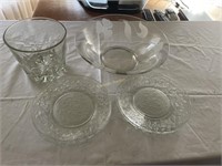 Etched Glass Serveware and Leaf Plates