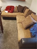 Two Tone Black and Brown Couch