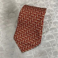 GUCCI equestrian print silk tie
