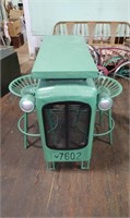 Painted Metal Tractor Bar Table and Stools