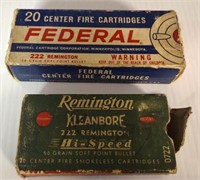 Remington & Federal 222 cal Rem is Empty box Fed