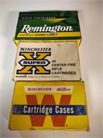 Remington and Winchester 25-06 casings and (3)