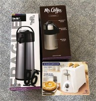 Toaster, Mr. Coffee & Coffee Thermos