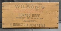 Wilson's Corned Beef  wooden box 18x12x8